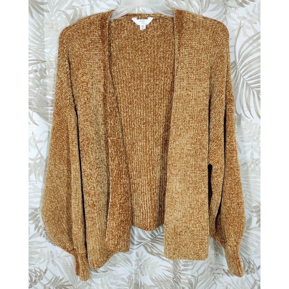 Time & Tru Gold Open Front Cardigan Fall Sweater Long Sleeve Size‎ XXL (20)